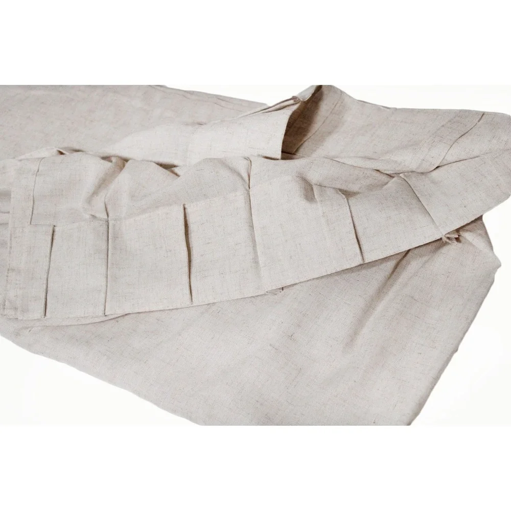 Natural Oatmeal Linen Blend Black Out Curtain Panel Rod Pocket 63 x 40‎ in Beige